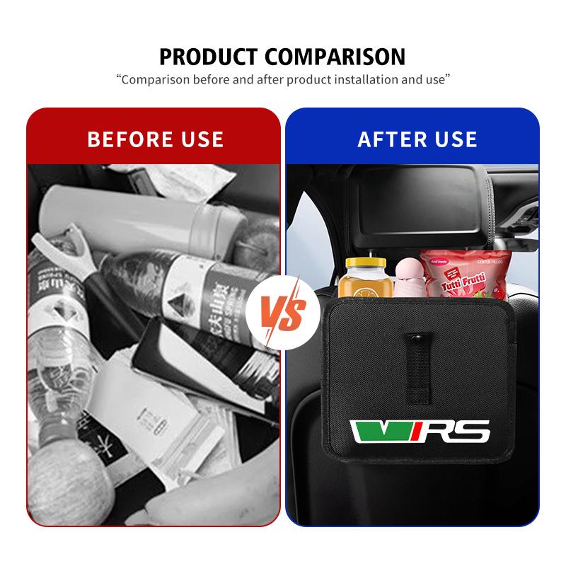 Rjhwp8 PU Leather Car Seat Back Organizer Storage Bag Auto Interior Accessories For Skoda Octavia A5 A4 Mk1 2 Fabia Superb Rapid Mk3