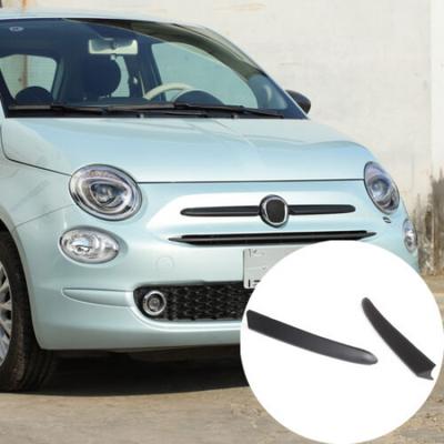 Bandeau de moulure de calandre supérieure de pare-chocs avant en ABS Noir Mat Pour Fiat 500 2016-24