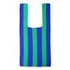 Knitted Fabric Women Handbag Stripes Design Eco Small Shopping Bag Decoration Purse Contrast Colors Woolen Cloth Tote For Ladies