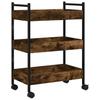 Kitchen Trolley Smoked Oak Finish 50 x 30 x 70 cm Engineered Wood