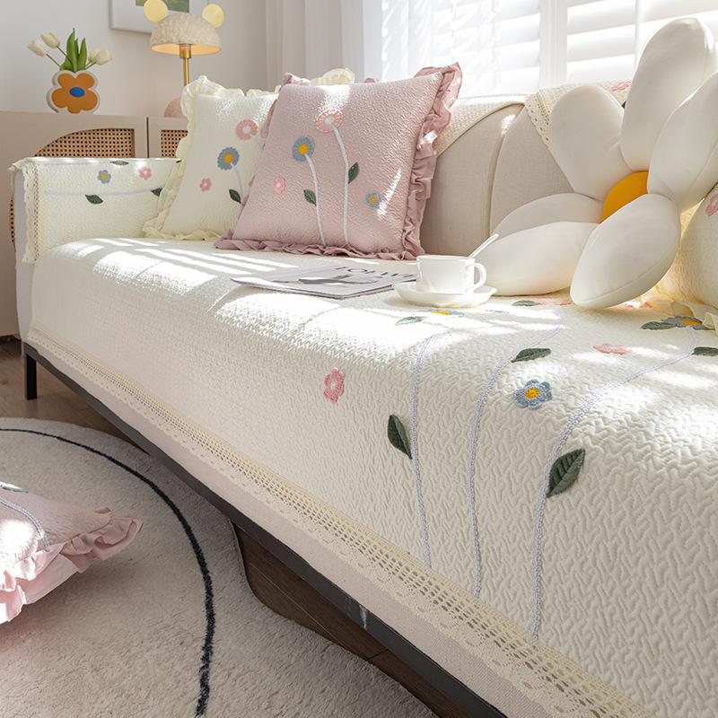 2025 new sofa cushion four seasons universal cotton fabric simple modern small fresh sofa cover cover cloth princess