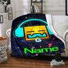 Customiz Name Personality Geometry Dash  Blanket Soft &Warm Sofa Office Bed Travel Lunch Break Blanket, Gift Suitable All Seasons