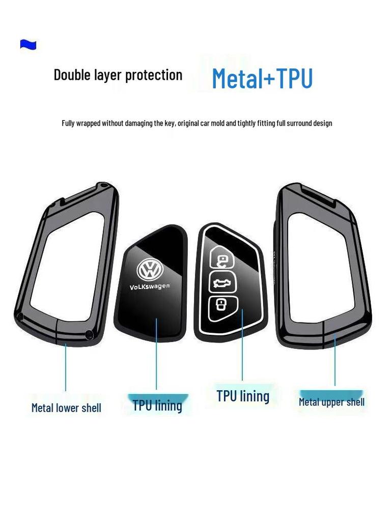 Volkswagen Magotan/Passat Nyckelskal för 2024/2025 CC, Passat Variant - B8 Skal med Spänne