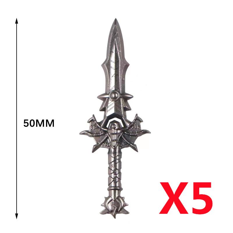 MOC Medieval Military Anime Figures Weapons Building Blocks Toys Soldiers Shield Sword Bow Trident Ax Gun Hammer DIY Gifts K027