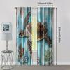 2pcs, Print Curtains 2D print Vintage Marine Life Curtains - Watercolor Turtle Polyester (without rod) All Seasons for Bedroom,