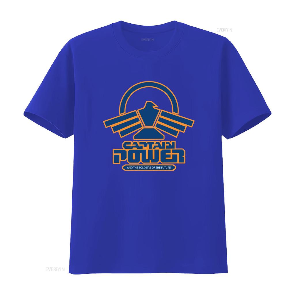 Captain Power and the Soldiers of Future Logo T Shirt for Casual Vintage Washed Fashion Streetwear Graphic Comfortable Slightly