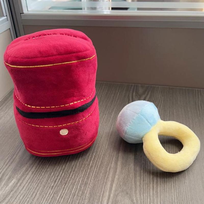 1 Set Funny Gifts Diamond Ring And Box Case Plush Toy Creative Stuffed Pet Chew Toys For Dog Engagement Wedding Oversized Ring