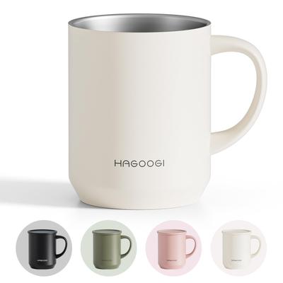 HAGOOGI Mug with Keeps Hot or 360ml Vacuum Ceramic Double Simple and Perfect for Home or Stainless Steel Coffee Great Gift for Respect for the Aged