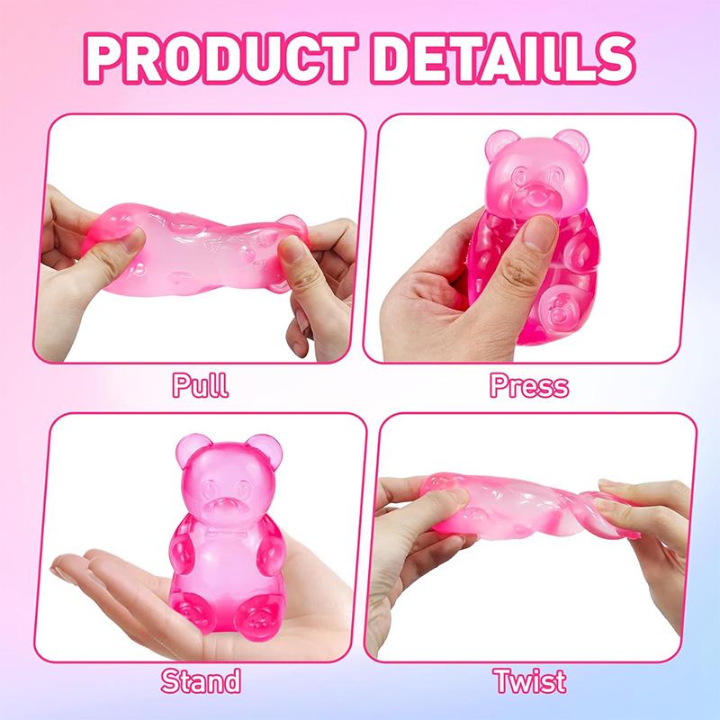 Creative Flow Pattern Egg Cute Bear Maltose Pinch Fun Easter Adult Stress Relief Toy Home Decoration Pinch Stress Relief Ball
