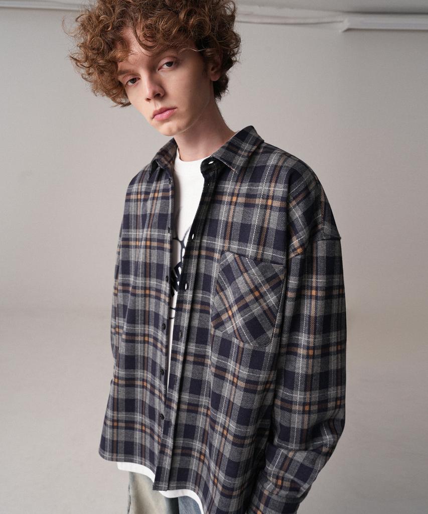 ZENDUST Billy Check Shirt Charcoal