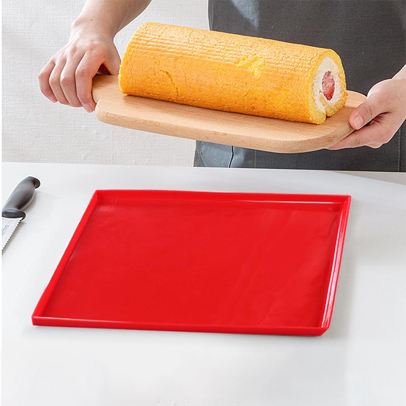 1 st Multifunktionell Silikon Tårtrulle Matta Non-Stick Bakplåt Bricka Form Målad Pad Konditori Schweizisk Rulle Bakform Verktyg