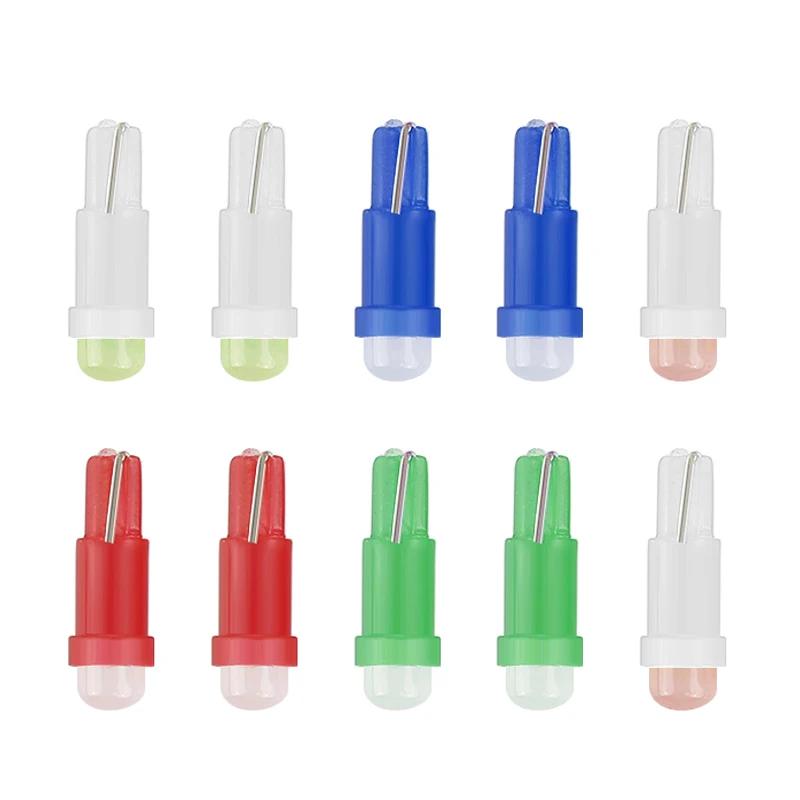 20ks Auto LED žárovka T5 LED světla T5 COB 12V Červená Modrá Zelená Auto Boční Patice Palubní Deska Měřidlo Kontrolka Žárovky