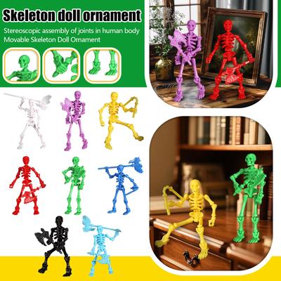 Articulated Skeleton Action Figure Fully Poseable Jointed Skeleton Model with Movable Joints and Removable for Display or Collection