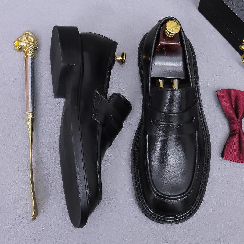 Fashion Luxury Men's Penny Loafers Genuine Leather Solid Pattern Slip on Wedding Party Dress Shoes for Men Office Casual Footwear
