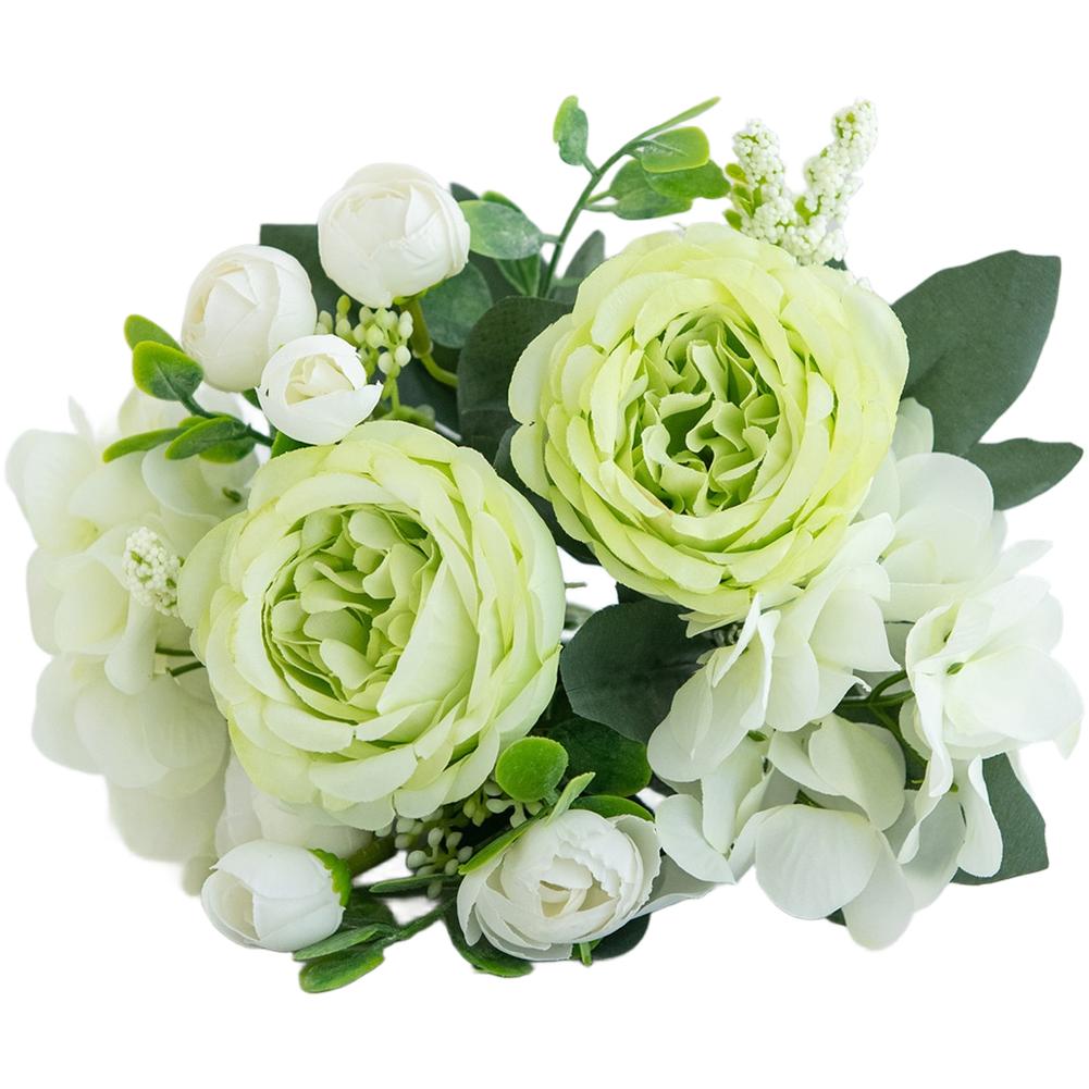 

Versatile Wedding Flower Bouquet Artificial Flower Event Decor Silk Peony Bouquet Lifelike Details Non-fading Material зелений