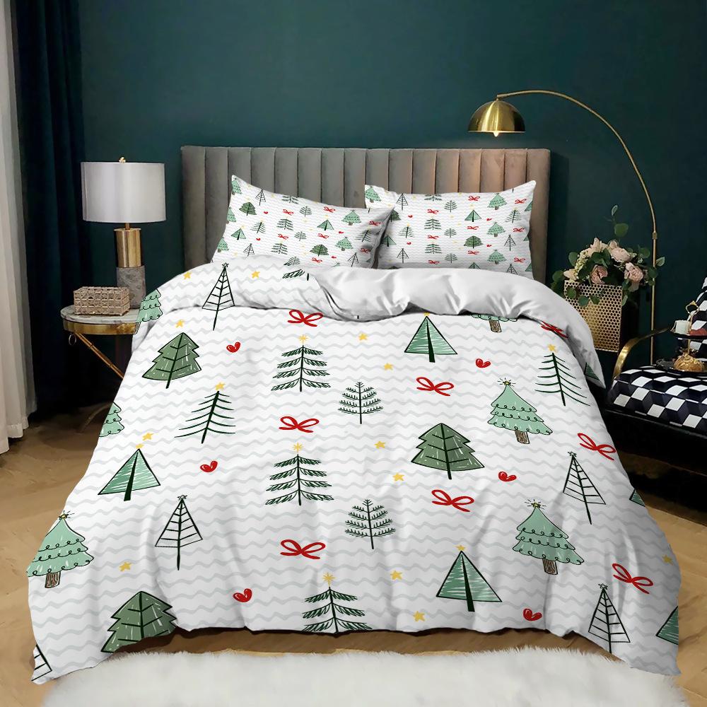 Christmas Set 3 Holiday Set Quilt Cover Gift Tree Three-Piece Set
