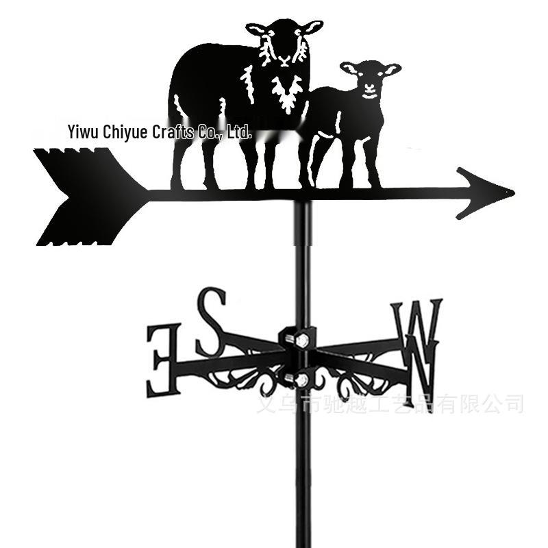 Weather Vane Ornament: Outdoor Wrought Iron Spray-Painted Roof Decoration Metal Craft