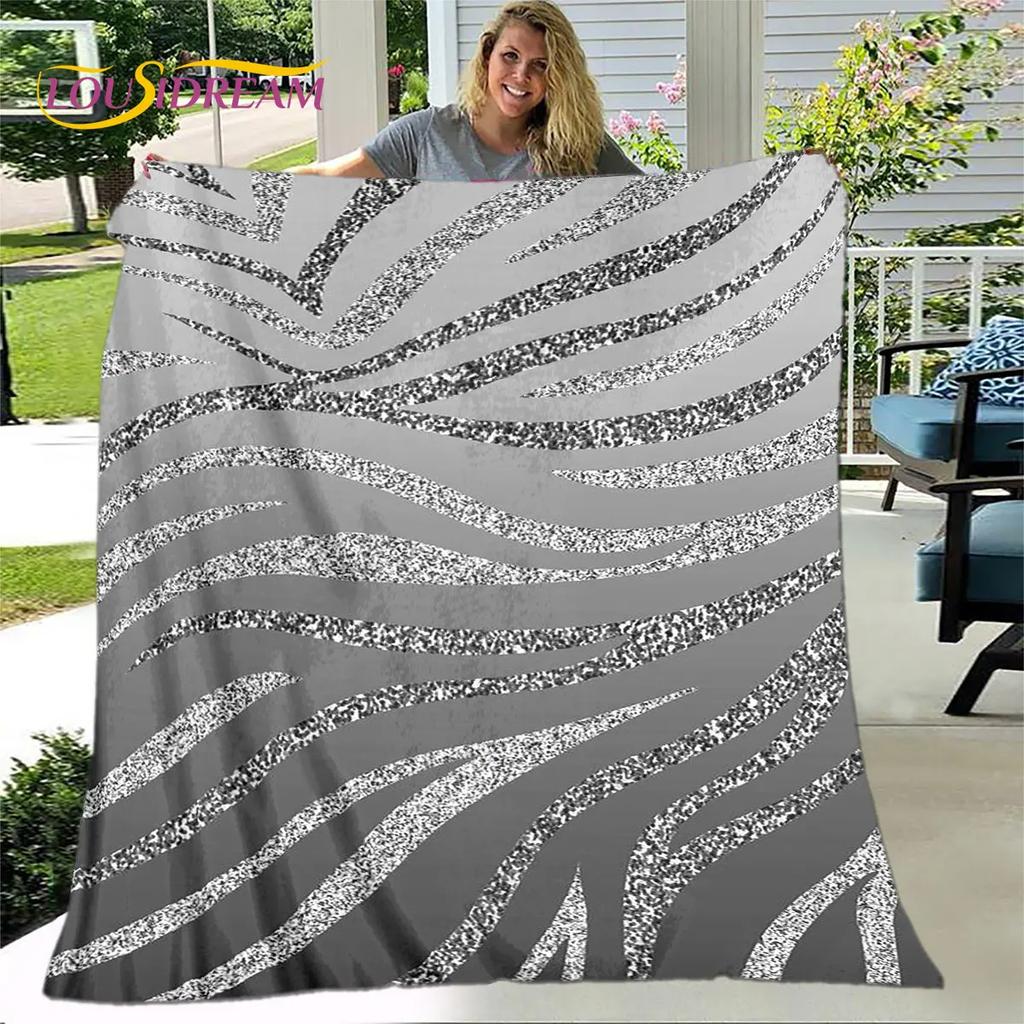 3D Colorful Zebra Pattern Blanket,Flannel Blanket Throw Blanket,Child Warm Blanket for Home Living Room Bedroom Beds Sofa Picnic