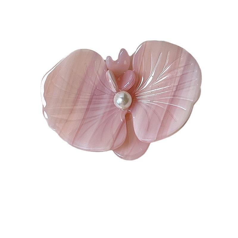 Sweet pink Phalaenopsis hairpin Women new ambiance photo flower duck beak clip spring/summer side clip hair accessories