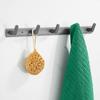 Gray Towel Hooks Wall Mounted Robe Hooks Aluminum Alloy Towel Holder Bathroom Hook New Arrival Breif 3-6 Hooks
