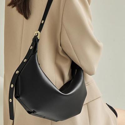 Tasche Damen Weiches Leder Gefaltete Vielseitige Knödeltasche Nische Lässig Ein Schulter Croissant-Tasche