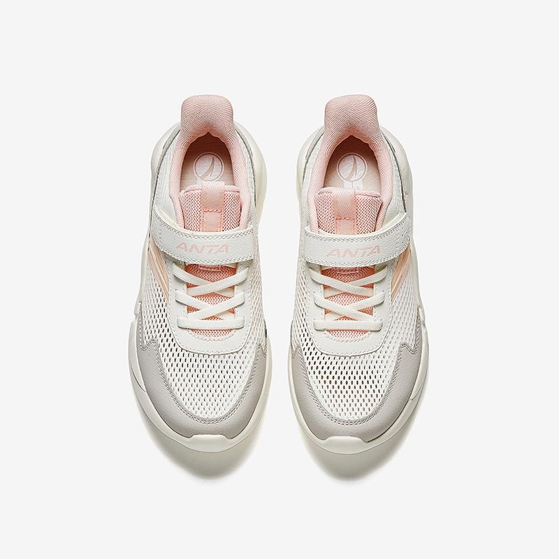 Anta Kids Synthetic Leather Fabric Versatile Soft Rebound Lightweight Shock Absorbing Breathable Anti-Kick Low-Top Kids Running Shoes A22525534
