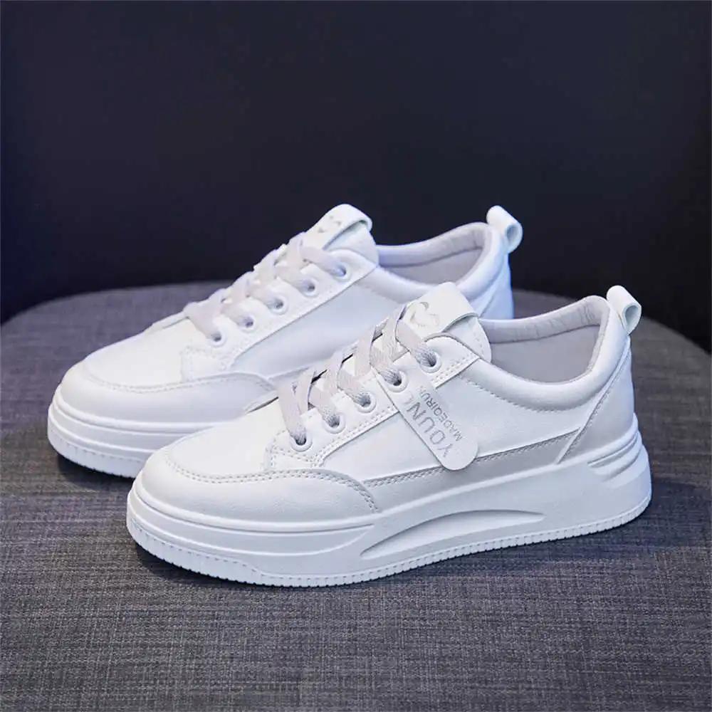 Fashion Number 36 Tied Silver Shoes Woman Flats Female Tennis Walking Special Size Sneakers Sports Sneekers Best Selling Casuals