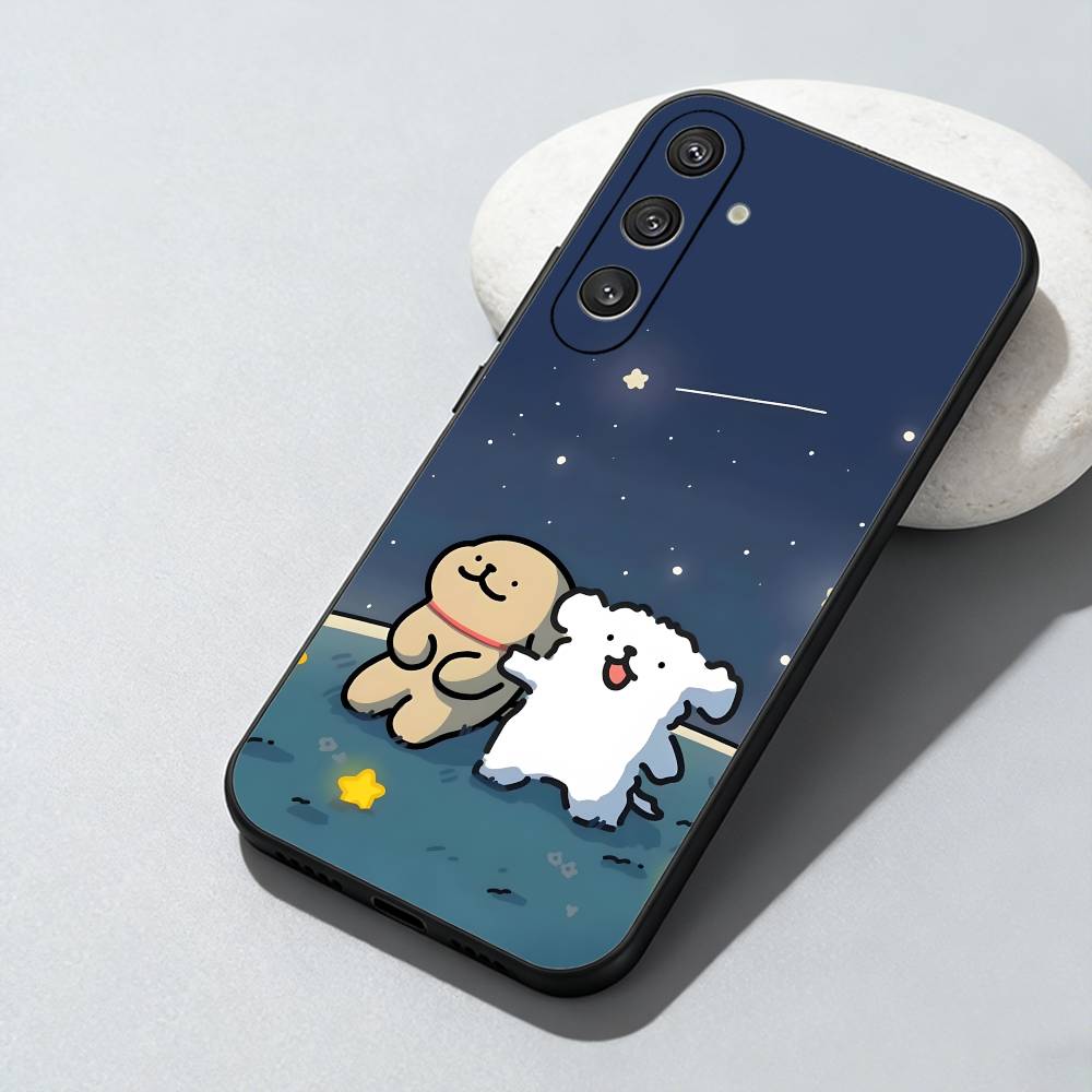 Cartoon Line M-Maltese Dogs  Phone Case For Samsung Galaxy A73,A72,A71,A70,A52,A51 Others Soft Black Cover