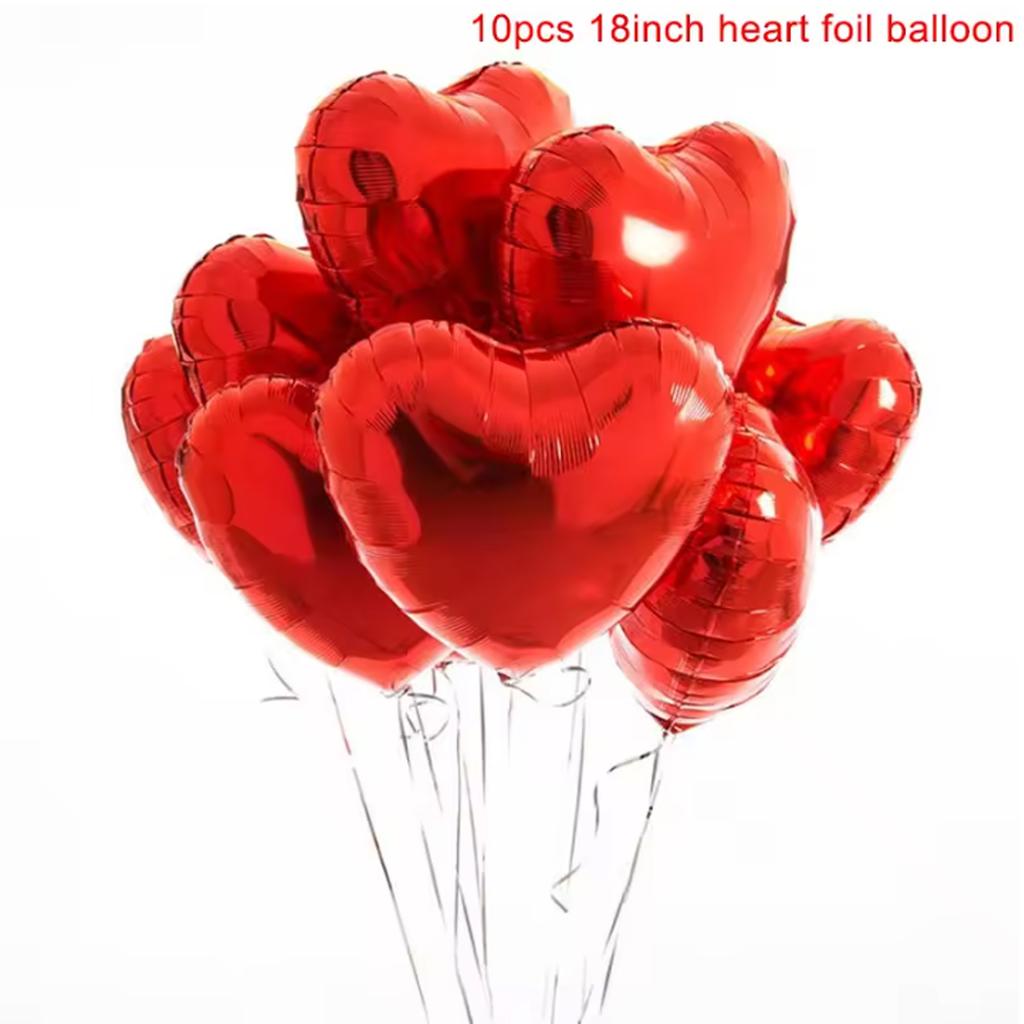 10pcs 18inch Rose Gold Love Heart Shape Foil Balloons Wedding Birthday Party Decorations Aluminum Foil Ballons Air Balls Globos