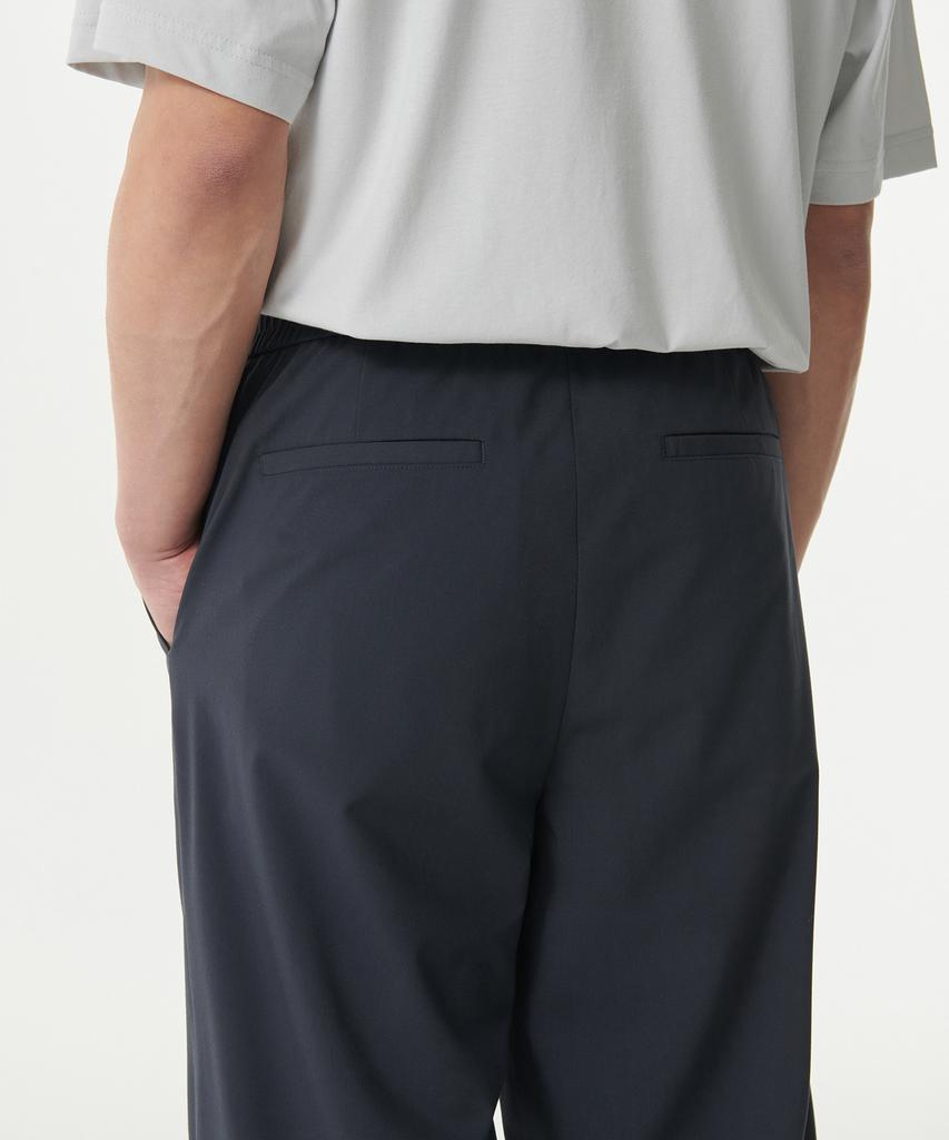 Musinsa Standard [Cooltandard] One-Pleat Wide Elastic Waist Slacks [Iron Gray]
