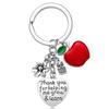 Teacher's Day Apple Laser Alloy Keychain & Bag Tag Pendant
