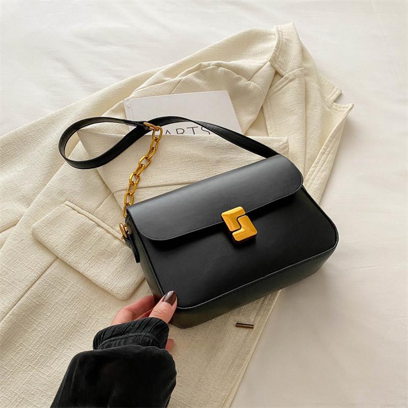 Elegant Small Square Bag For Ladies Fashionable Minimalist Crossbody Purse In Black Silver White Coffee And Khaki Colors чёрный