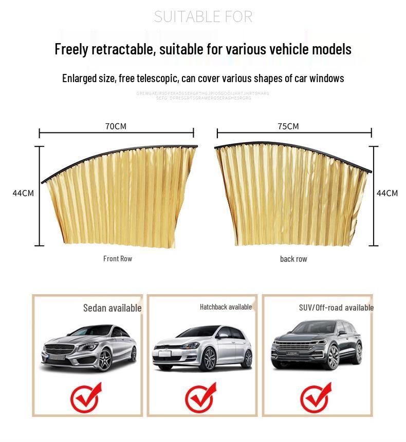 Universal Magnetic Car Side Window Sunshade Curtains for Heat Insulation and Sun Protection