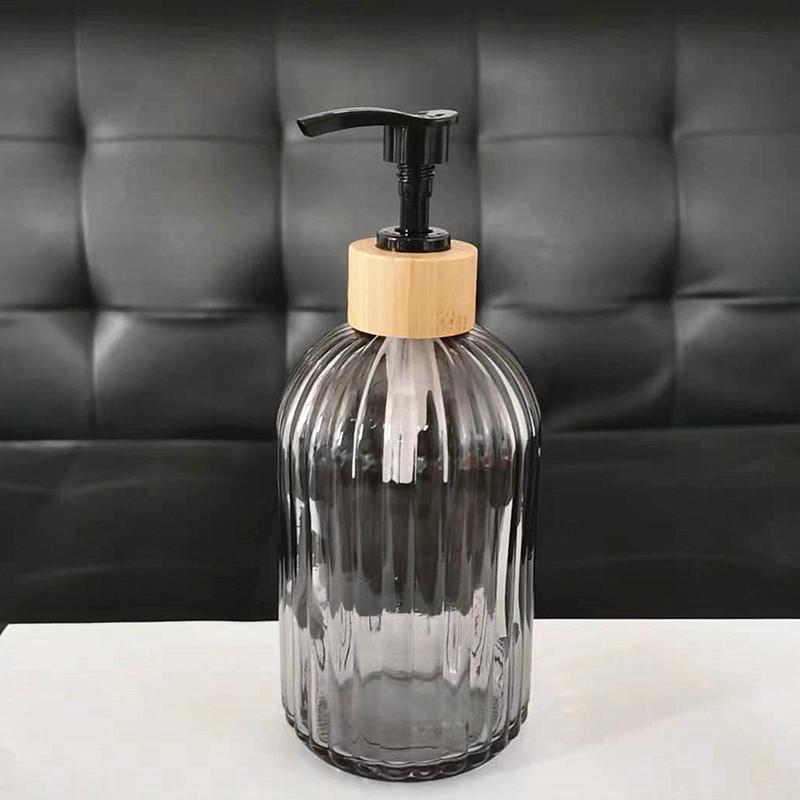 Nordic Luxury Glass Push-Top Bottle for Lotion, Hand Soap, Shampoo & Shower Gel