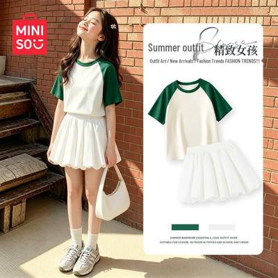 Girls' Summer Cotton Short Sleeve Set