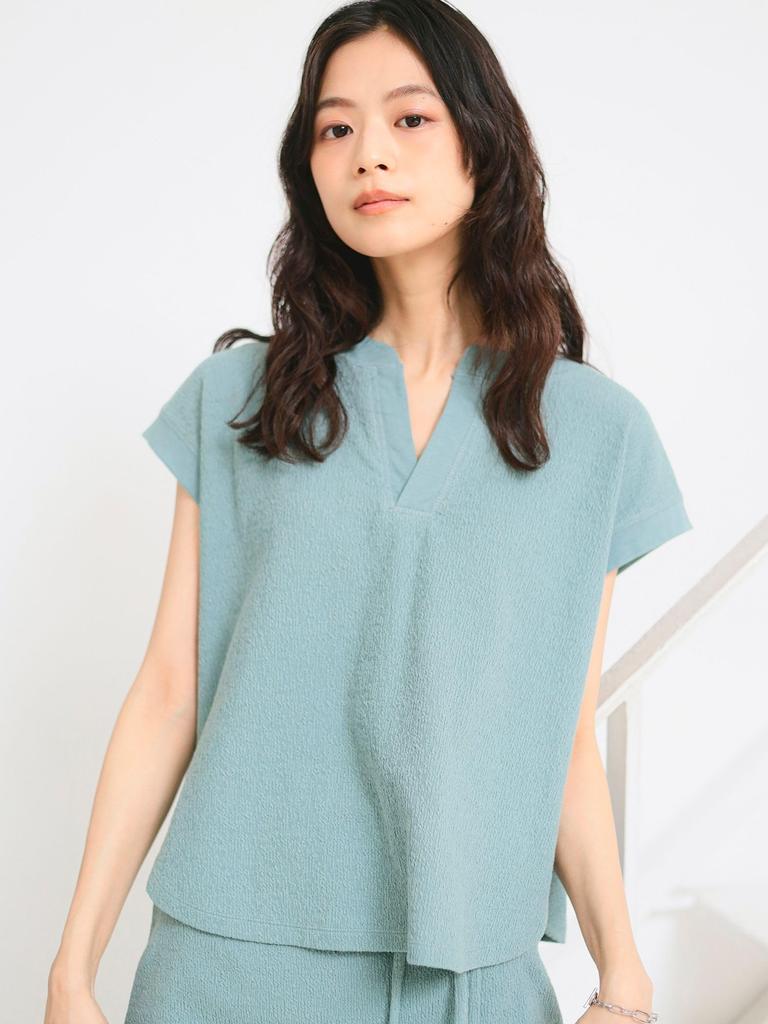 B:MING LIFE STORE by BEAMS Women's Slub Terry Dress Set (Size S-M) in GREYISH_BLUE