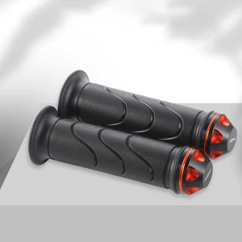 Motorcycle CNC Alloy Handlebar End Caps Universal Rubber Handlebar Trim Anti-Vibration Plugs Various Colors