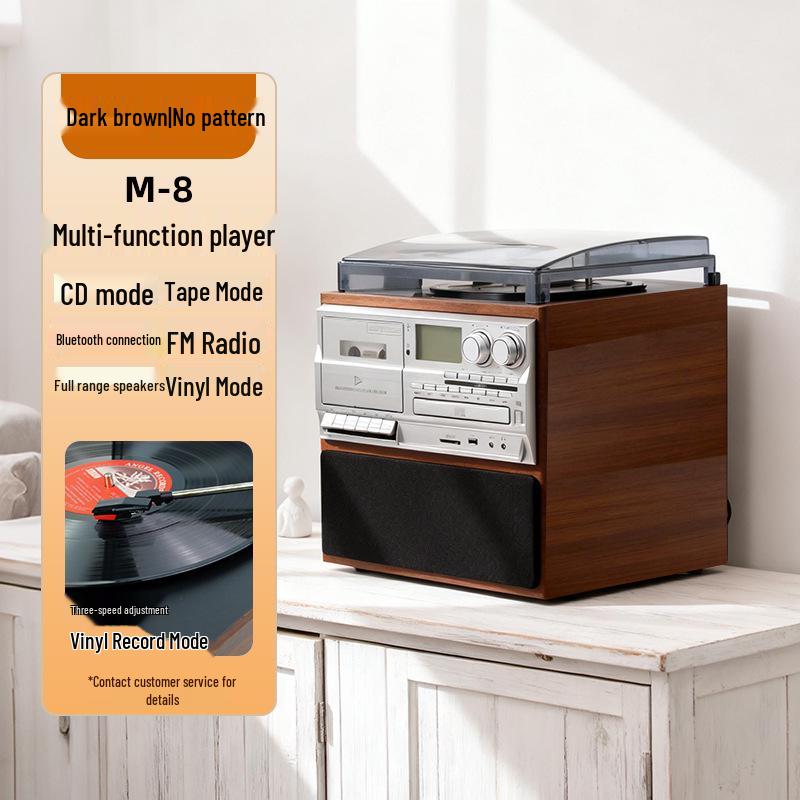 Cross Classic Multifunction Retro Record Player with HIFI Harman Sound, CD, Cassette, and Bluetooth Speaker