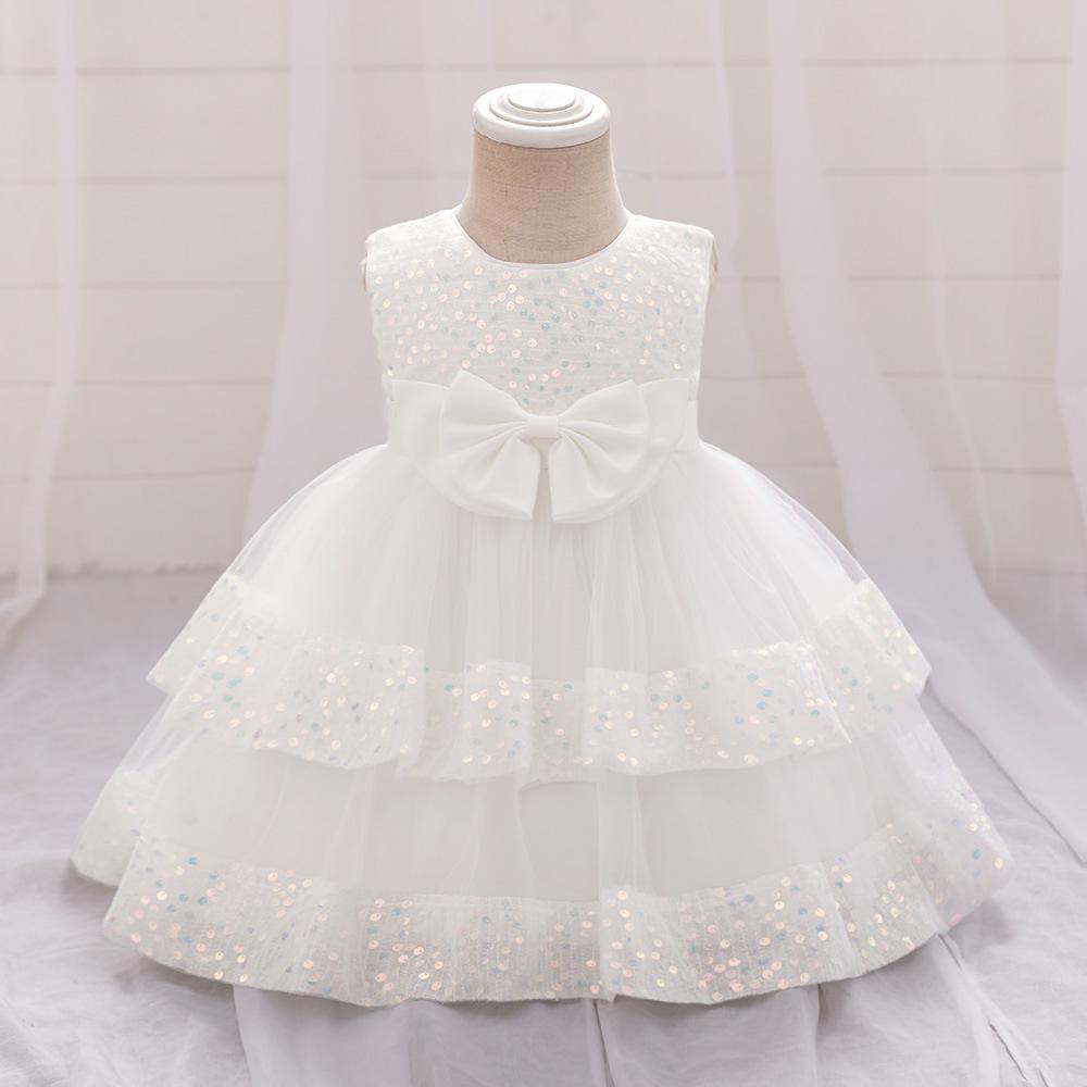 Girls Dress Wedding Newborn Baby Dress Christening Baptism Dresses with Cute Bow Toddlers Girl Birthday Party Ball Gown L2220