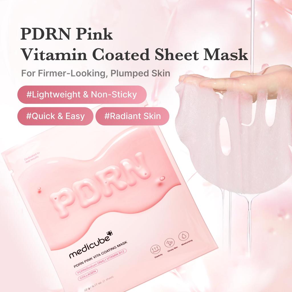 Medicube PDRN Pink Vita Coating Pink Pack for and Glowing Moisturizing Daily Face Moisturizing Korean Skincare Mask, Clear, Hydrated, Skin, Pack,