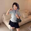 SEVEN BOBI Girls' Korean Style Solid Short Sleeve T-Shirt