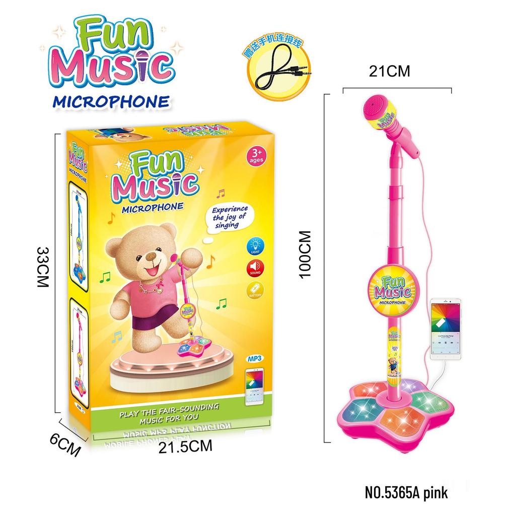5 Işıklı Çocuk Karaoke Mikrofonu Oyuncak - Erkek ve Kız Çocukları İçin Harika Müzik Çalar