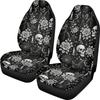 Set di 2 Coprisedili per Auto Teschio di Halloween Lavabili Vestibilità Universale Protezione Interni Auto