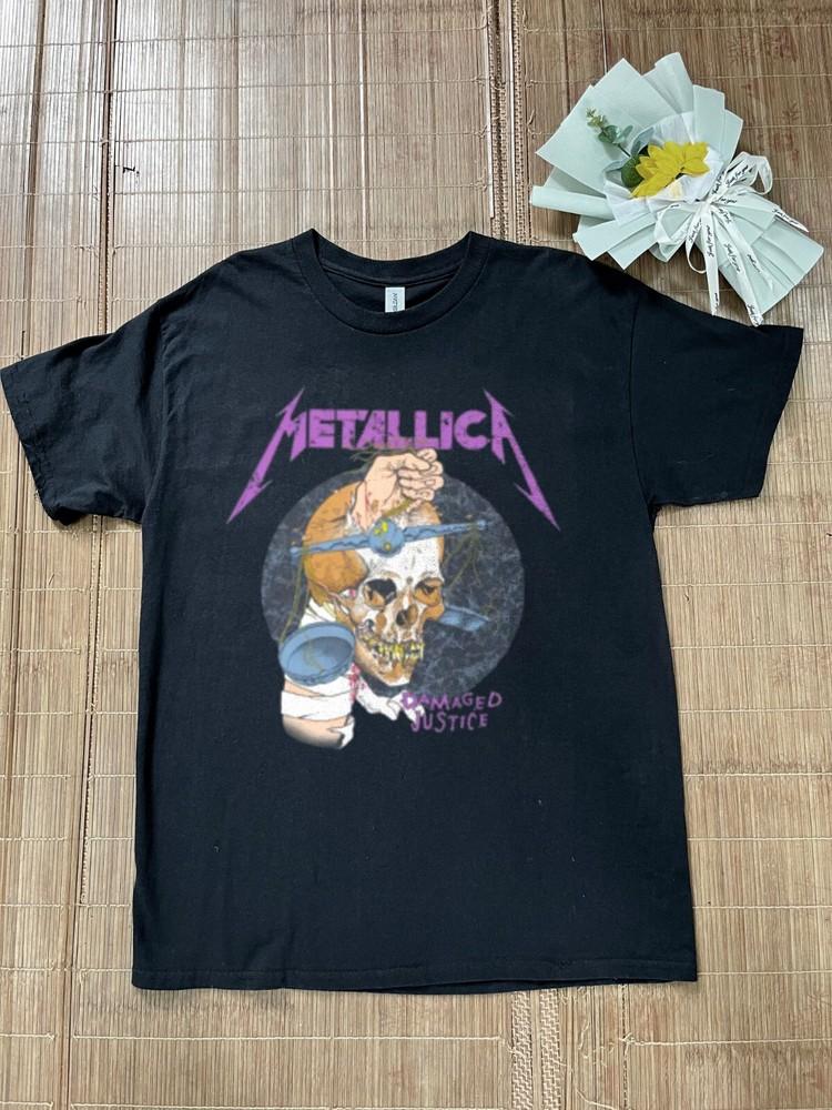 

METALLICA Черная Новая Поврежденная Справедливость Унисекс Черная Футболка Размер S-5XL Унисекс Футболка M