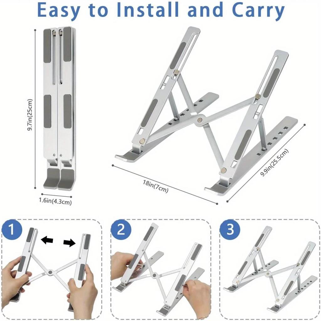Portable Notebook Cooling Stand Notebook Computer Riser Holder Adjustable Laptop Stand For Macbook Air Office Desk Accessories