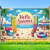 1 Piece of 2D Flat Banner, Summer Banner, Made of Polyester, for Summer Party Decoration, Beach Party Decoration Banner