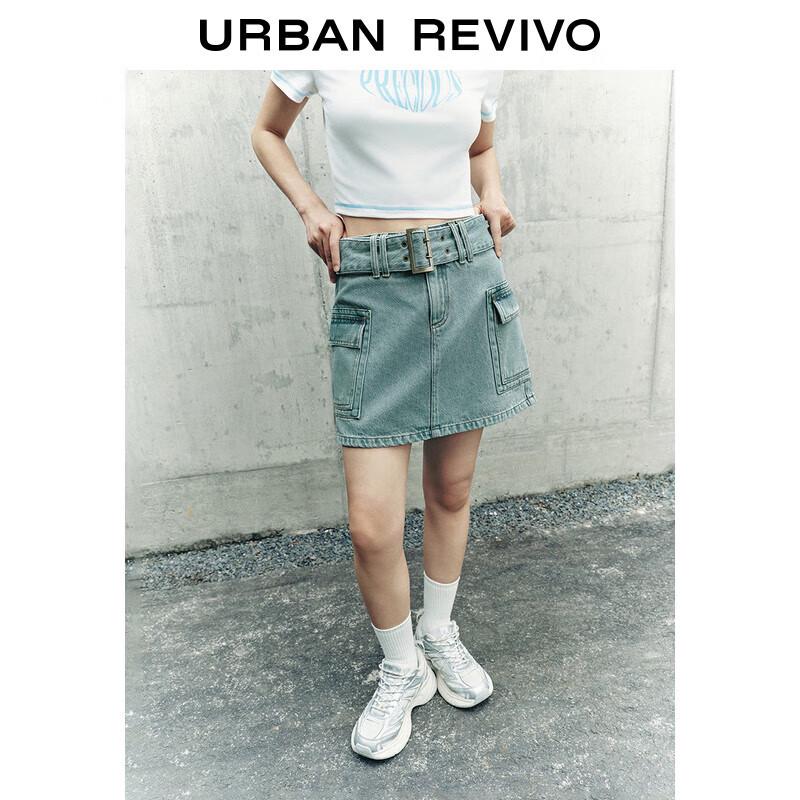 UR Women s Playful Street Cargo Pocket A-Line Denim Skirt XXS