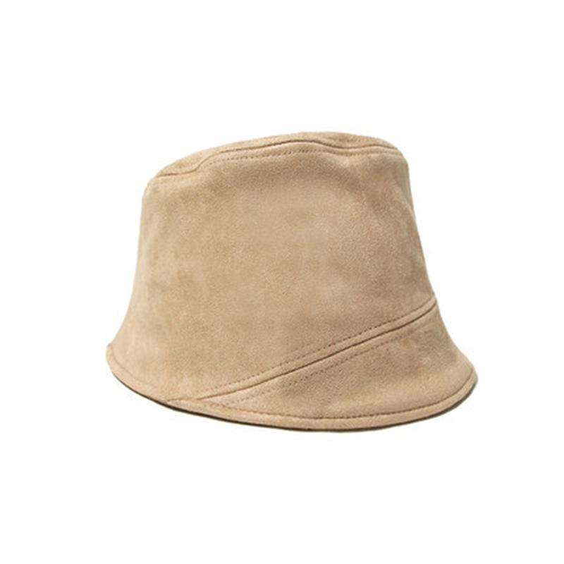 Fashion Suede Bucket Hats For Women Irregular Flat Top Panama Hat Solid Color Female Outdoor Travel Sun Cap