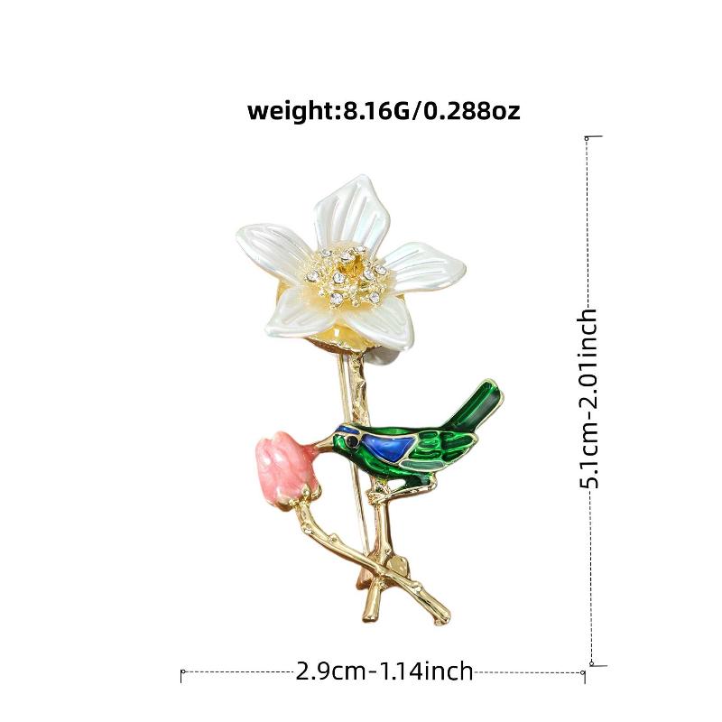 Elegant Flower Pearl Brooch Gold Tone Shell Petal Lapel Pin For Women Suit Coat Dress Jewelry Gift