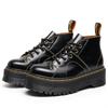 Martin Boot Hole 1 Monkey Face Locomotive Boots Women, Leather British Short Boots Round Head Men and Women Thick Bottom 100